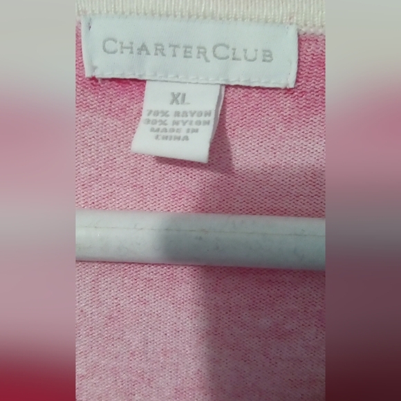 Charter Club Fuchsia Floral Cardigan - Picture 2 of 3